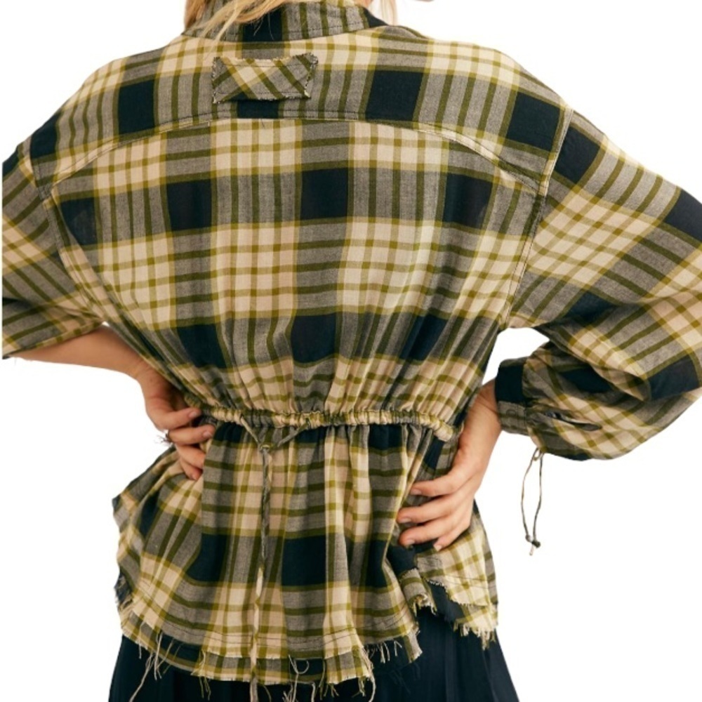 Free‎ People Pacific Plaid Wool Blend Shirt Size Small Women - Picture 2 of 16